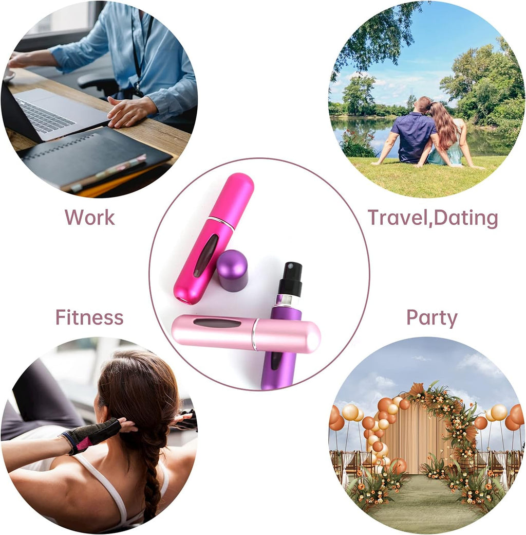 Portable 5Ml Atomizer Bottle, Mini Refillable Perfume Spray, Scent Pump Case, Perfume Atomizer Refillable Travel Pack of 4Pcs