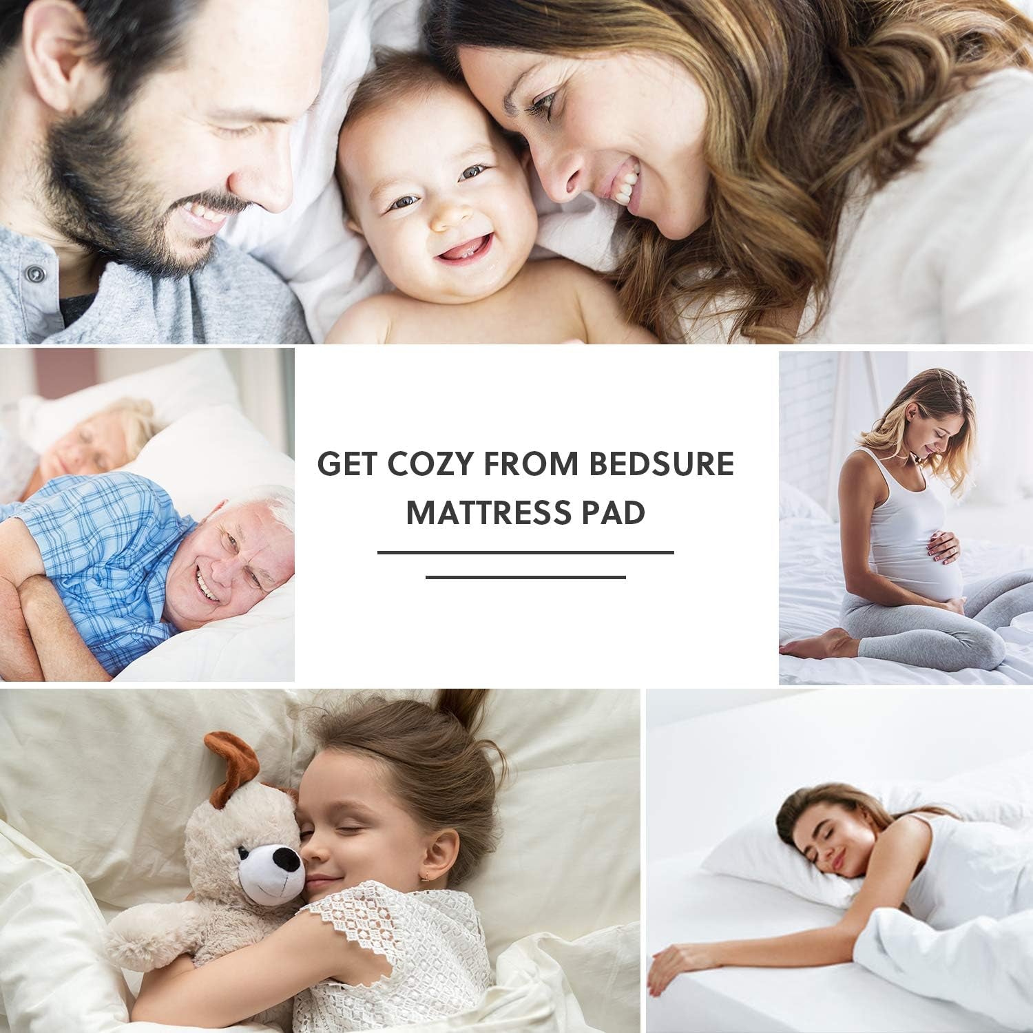 Cotton Mattress Pad, Upgraded Thick Breathable Quilted Fitted Mattress Cover with Deep Pocket (8"-18"), Extra Soft down Alternative Filled Mattress Topper (Twin)